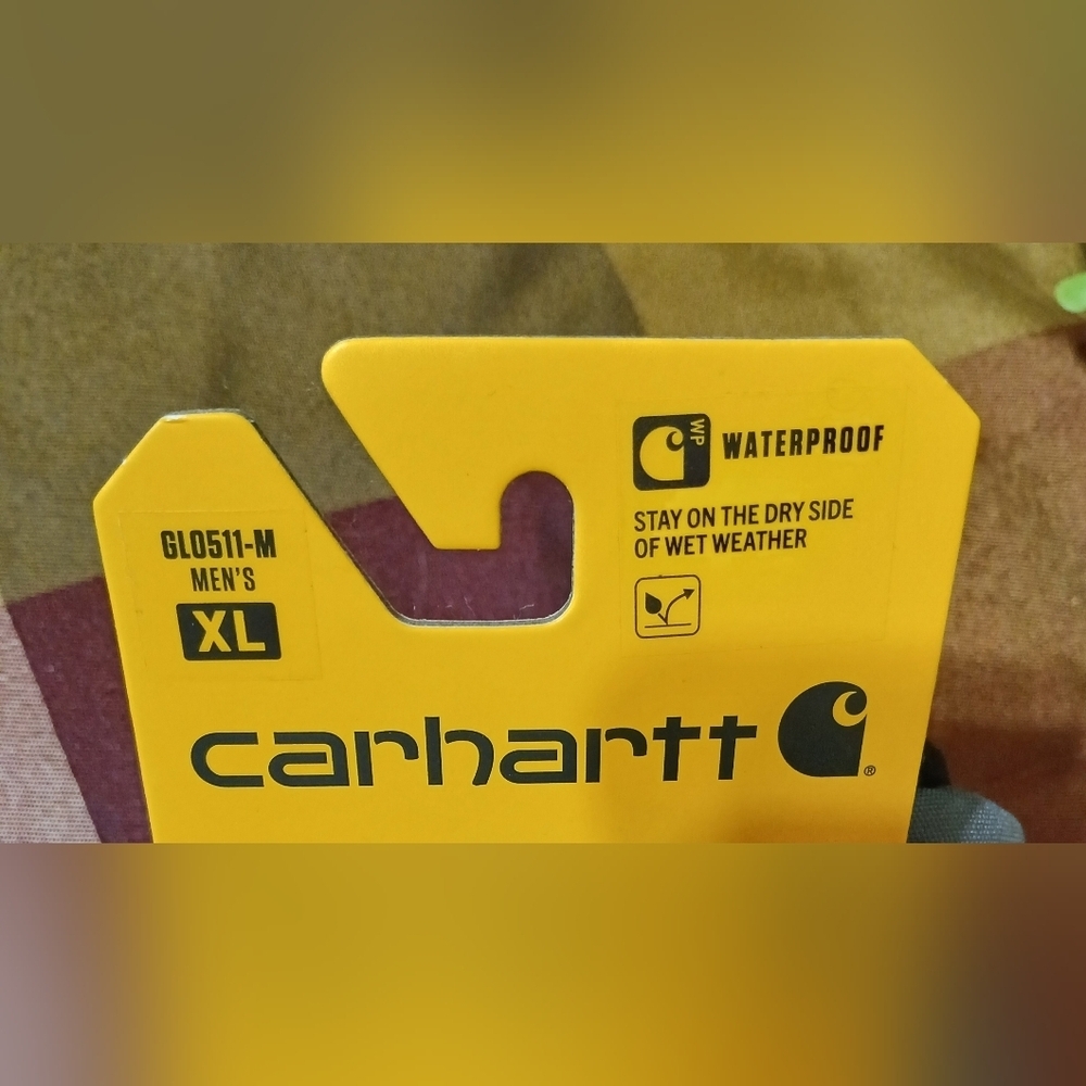 New Carhartt XL Waterproof Men's Gloves Outdoor Winter Gray Black - Picture 4 of 4